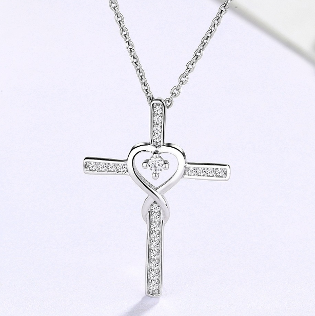 Silver Infinity Cross Necklace | Faith & Love