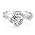 KRKC Moissanite Rings for Women 0.5CT/1CT/1.5 CT Lab Created Diamond Engagement Rings D Color VVS1 Clarity Brilliant Round Cut White Gold Plated S925 Sterling Silver Ring for Wedding Promise Anniversary and Bridal Gift