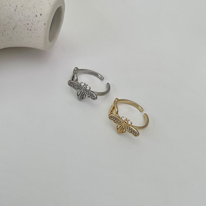 Minimalist Bee Ring | Adjustable Brass Ring