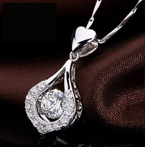 Necklace with Zirconia Waterdrop Pendant