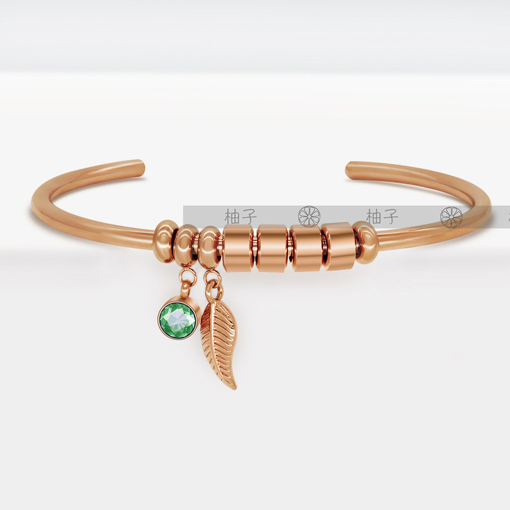 Custom DIY Birthstone Bead Bracelet with Engraving