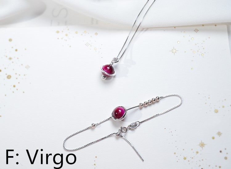 Astrology Birthstone Necklace in 925 Silver Custom