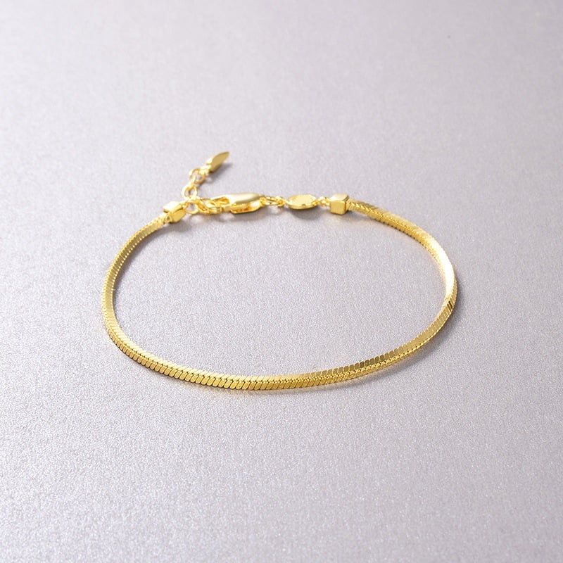 Vintage Ins Square Scaled Snake Bone Chain Bracelet