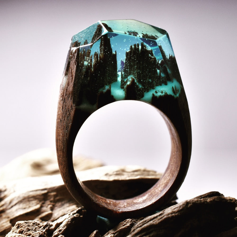 Time Ring | Resin & Wood Minimalist Ring