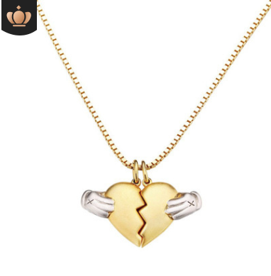 Couple's Heartbroken Pendant Necklace Set
