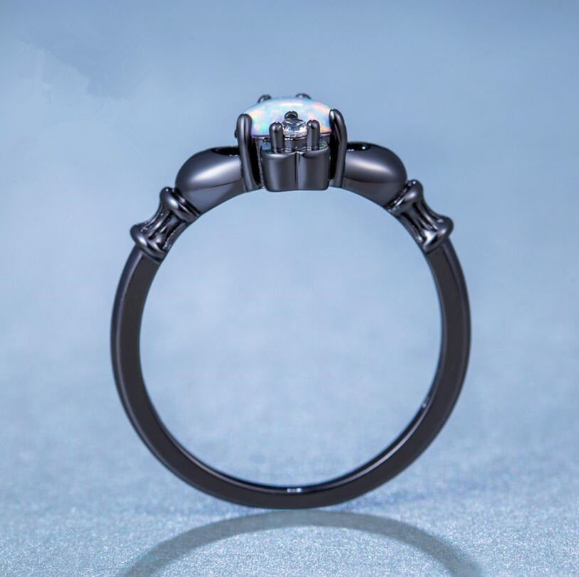 Black Gold Heart Diamond Ring | Minimalist Design