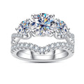 AimiIee Moissanite Engagement Rings Bridal Set 3.617CTTW D Color VVS1 Clarity Round Brilliant Cut Lab Grown Diamond S925 Sterling Silver Wedding Band Promise Rings for Women with Certificate 8.5