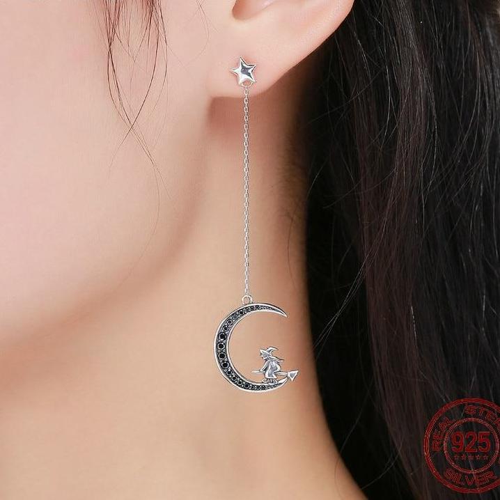 Magic Witch Silver Hoop Earrings | Versatile Mystical Jewelry