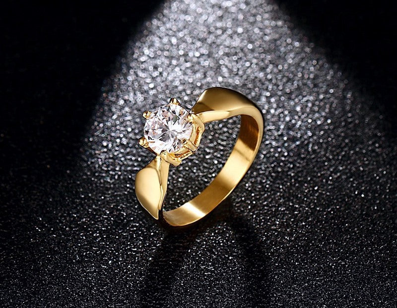 Zircon Engagement Wedding Ring | Trendy Minimalist