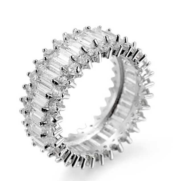 White Stone Circle Ring | Minimalist Design