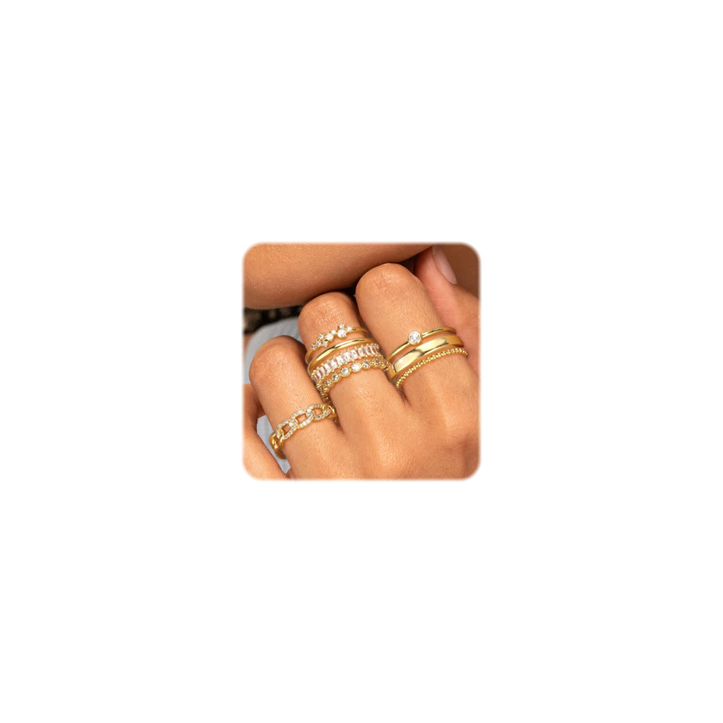 Gold & Silver Stacking Ring Set | Mixed Metal Dainty Rings