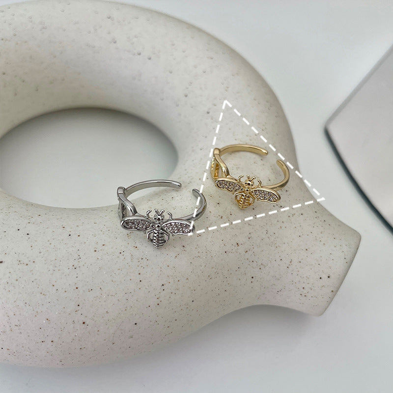 Minimalist Bee Ring | Adjustable Brass Ring