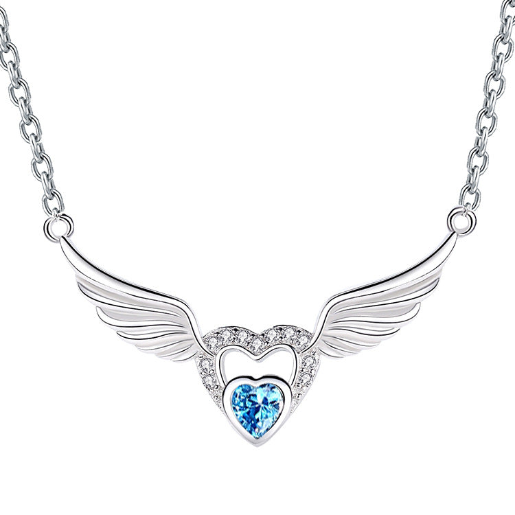 925 Silver Minimalist Angel Wings Pendant Necklace