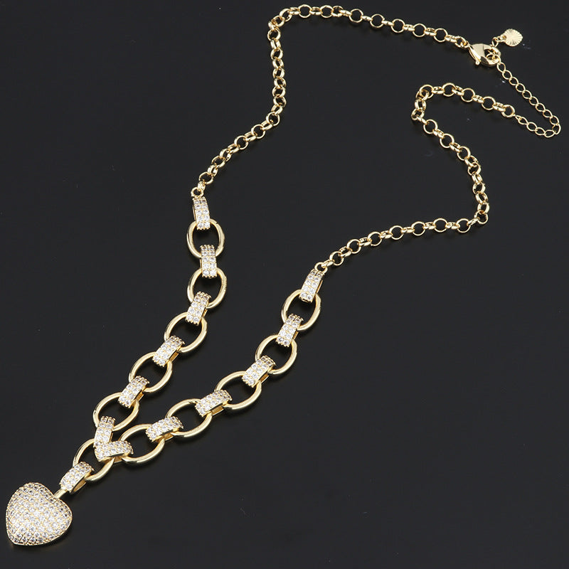 Heart Necklace & Bracelet Set for Women – Dainty Gold & Silver Jewelry Gift Set