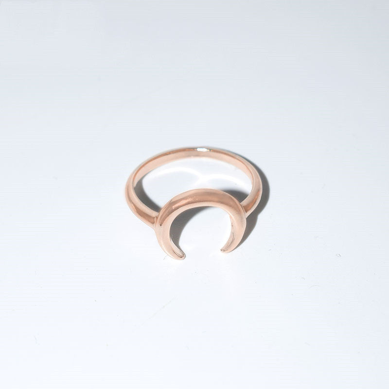 Minimalist Moon Open Ring | Celestial Design