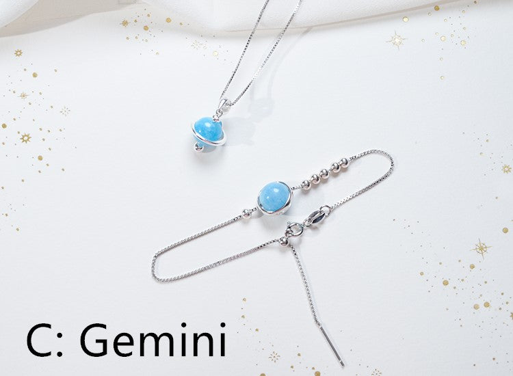 Astrology Birthstone Necklace in 925 Silver Custom