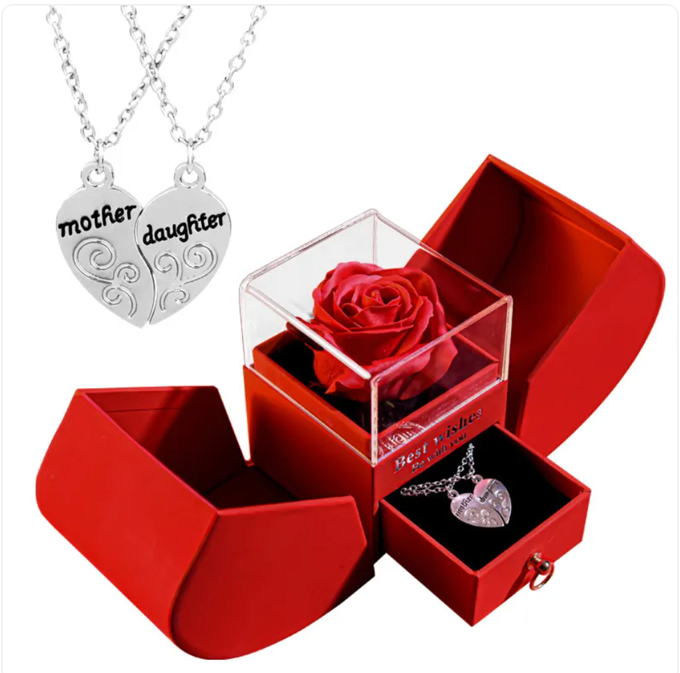Necklace Jewelry Gift Box Set with Soap Flowers