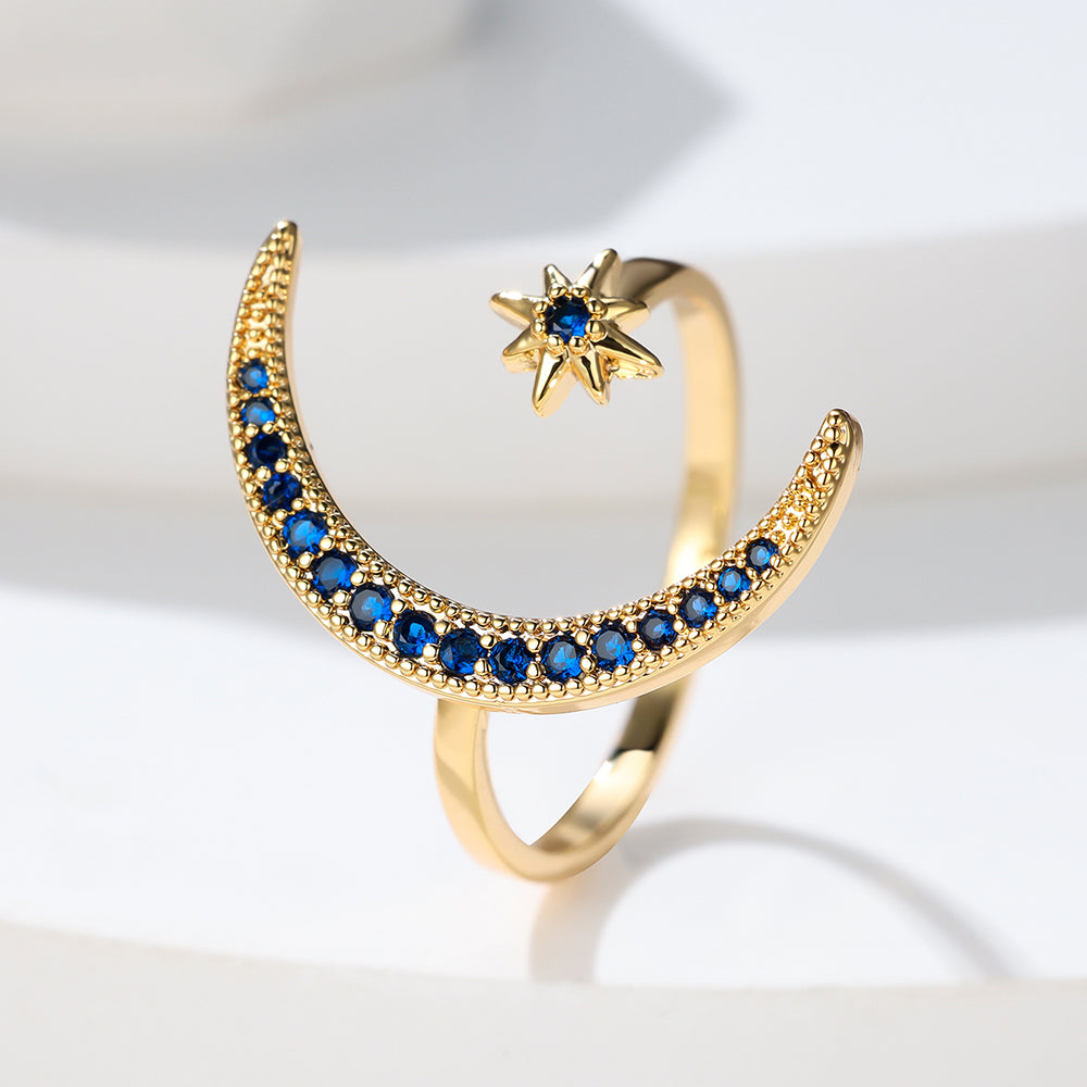 Bohemian Blue Stone Stacking Ring | Minimalist Design
