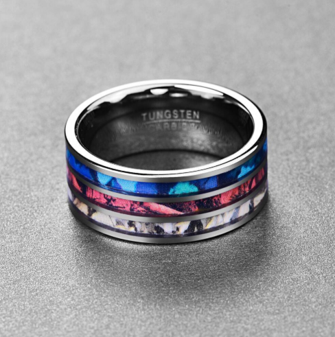Colorful Tungsten Carbide Ring | 10MM Men's Fashion Ring