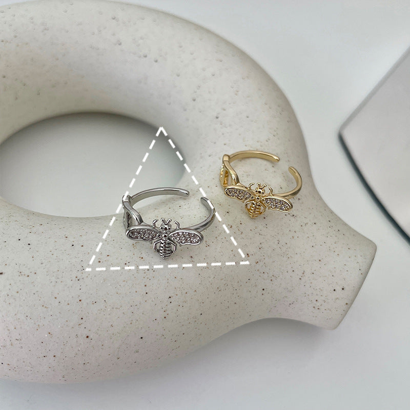 Minimalist Bee Ring | Adjustable Brass Ring