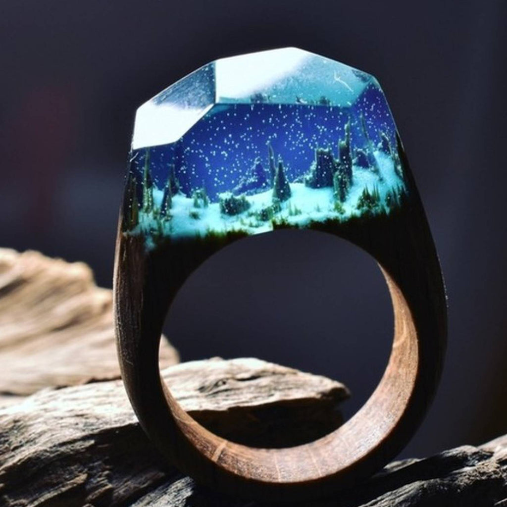 Time Ring | Resin & Wood Minimalist Ring