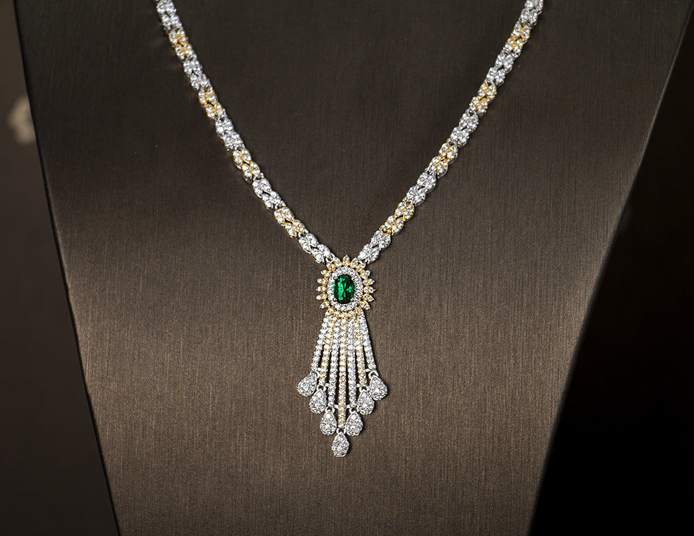 24K Gold Plated Zircon Jewelry Set | 4-Piece Women's Gift Set