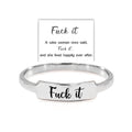 Engraved Inspirational Bar Ring | Stainless Steel