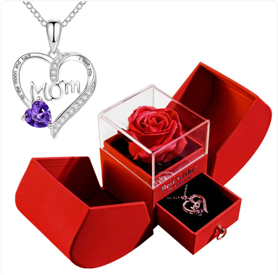 Necklace Jewelry Gift Box Set with Soap Flowers