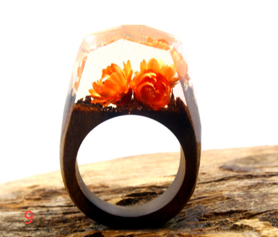 Time Ring | Resin & Wood Minimalist Ring