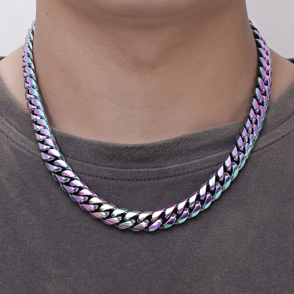 Titanium Steel Cuban Chain with Smooth Buckle Necklace