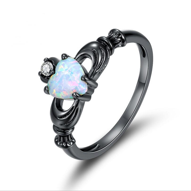 Black Gold Heart Diamond Ring | Minimalist Design