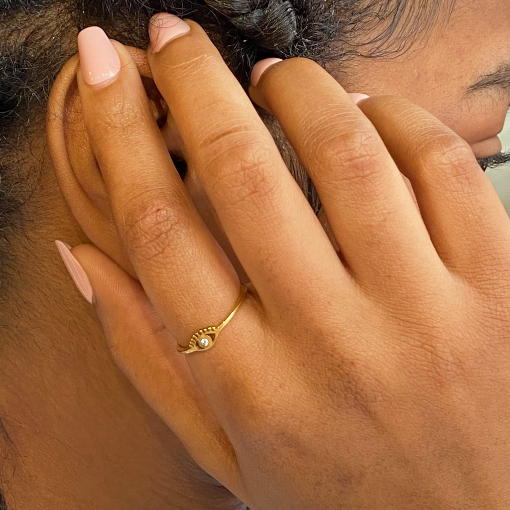 Pretty Eye Dainty Ring | Evil Eye Minimalist Ring