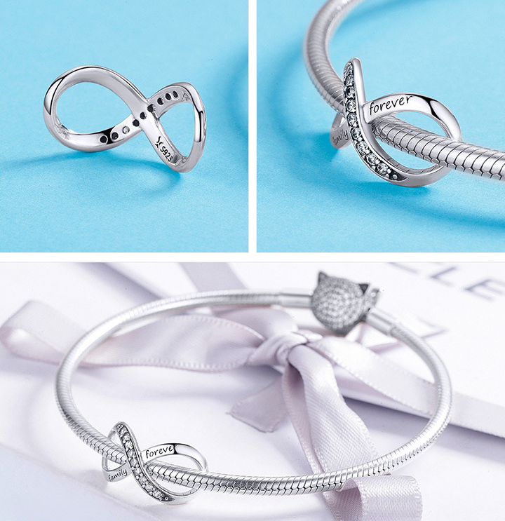 S925 Silver Infinity Beads | DIY Bracelet Accessories