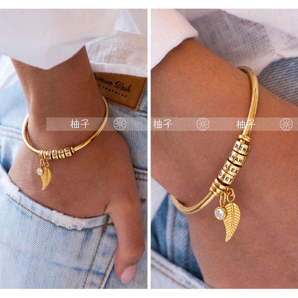 Custom DIY Birthstone Bead Bracelet with Engraving