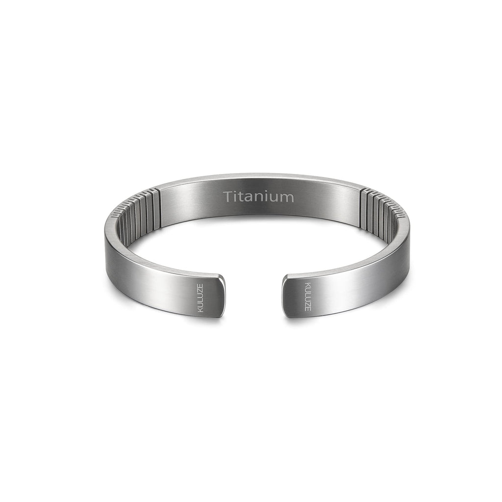 Pure Titanium Minimalist Cuff Bracelet for Men | 10MM Wide Springy Bangle