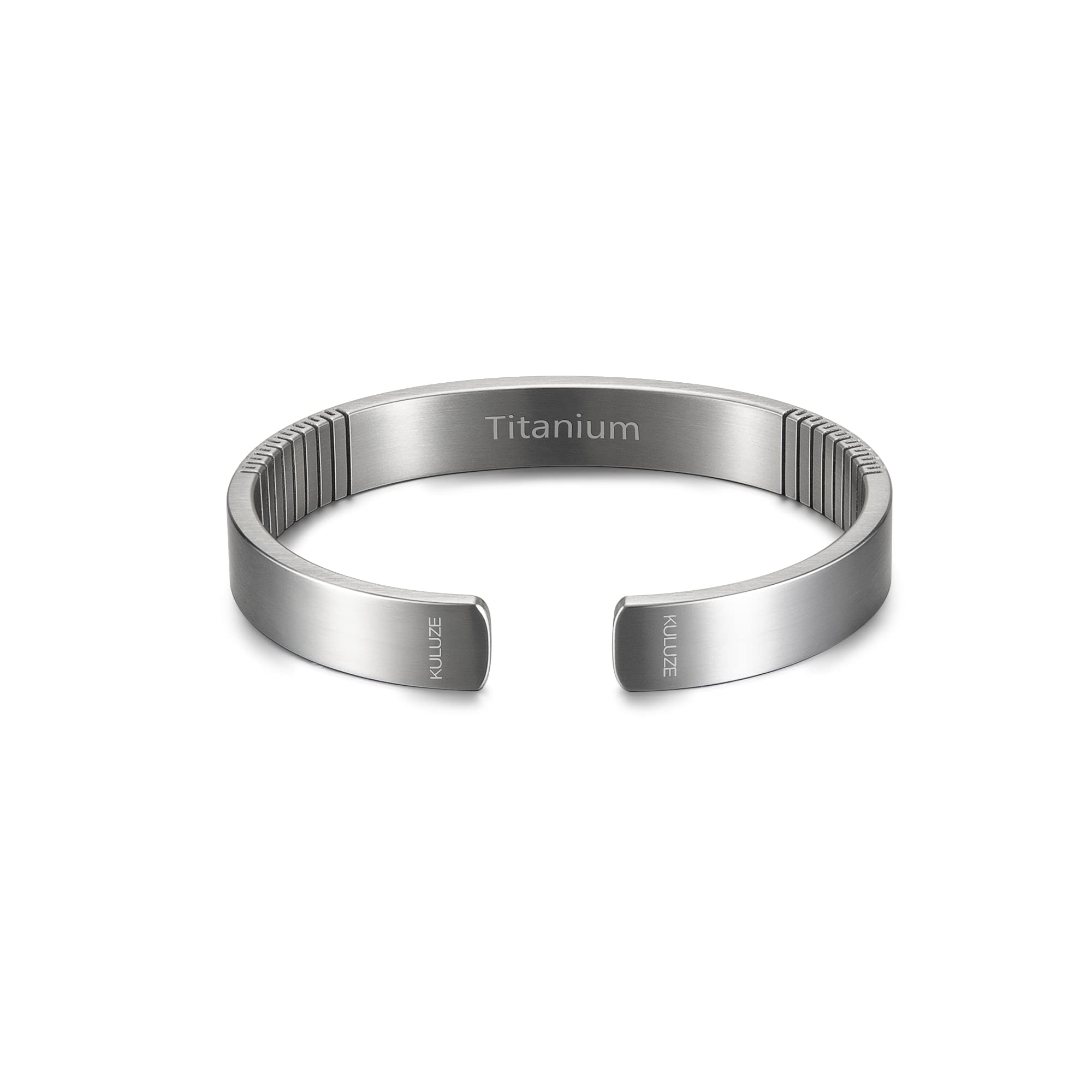 Pure Titanium Minimalist Cuff Bracelet for Men | 10MM Wide Springy Bangle