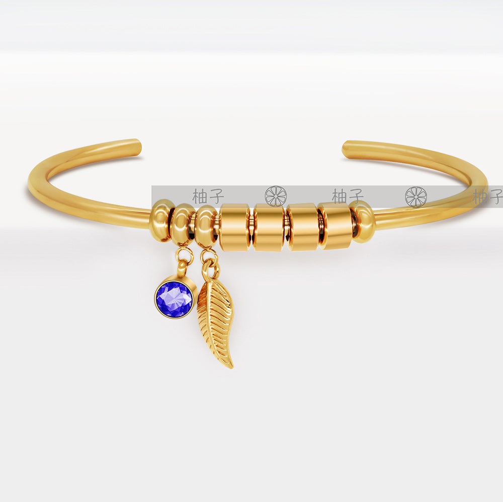 Custom DIY Birthstone Bead Bracelet with Engraving