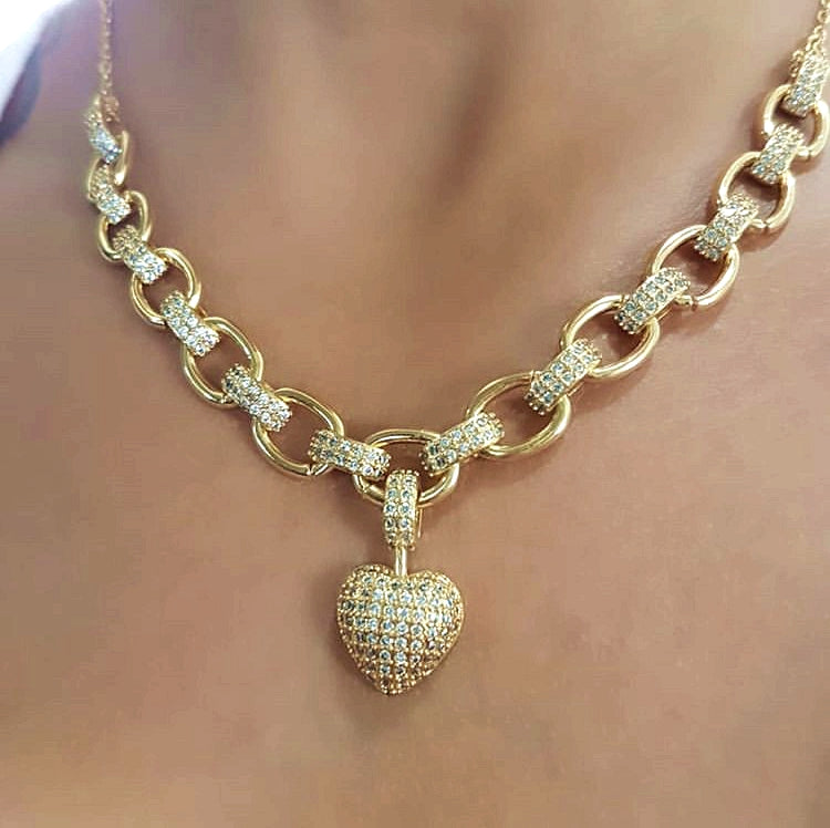 Heart Necklace & Bracelet Set for Women – Dainty Gold & Silver Jewelry Gift Set
