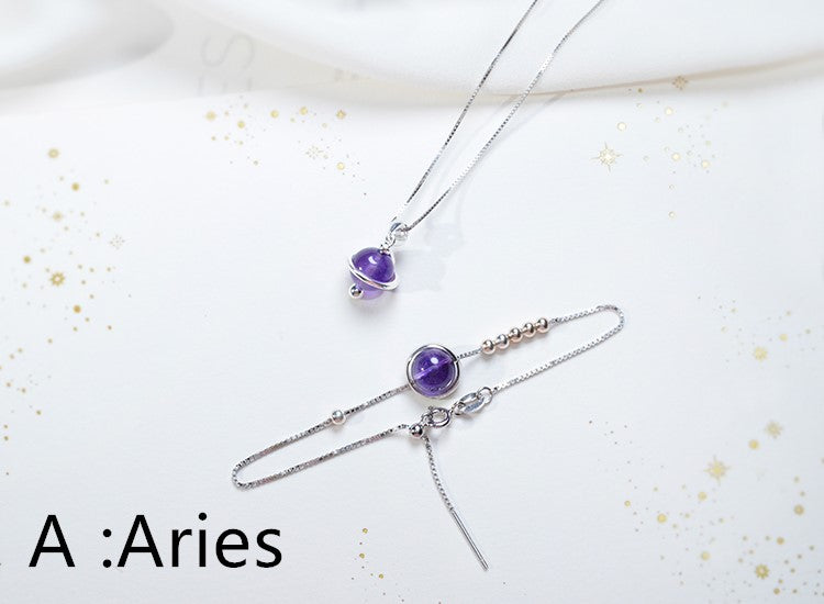 Astrology Birthstone Necklace in 925 Silver Custom