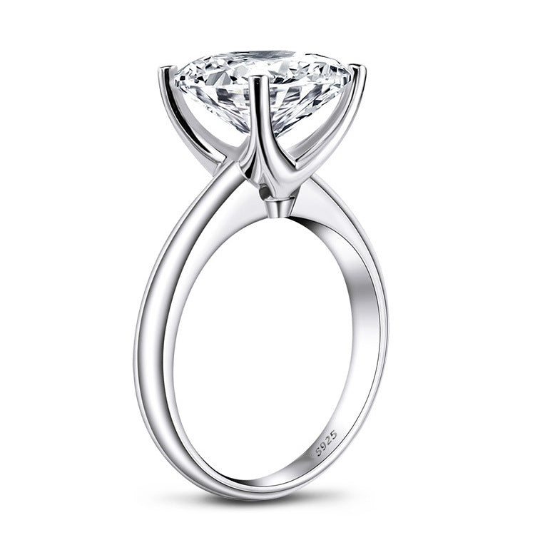 Minimalist 925 Silver Cushion Cut Diamond Ring