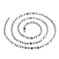 SINLEO Stainless Steel Bead Ball Chain Necklace for Men Women Silver Bamboo Dog Tag Link Chains 3mm 24 Inches