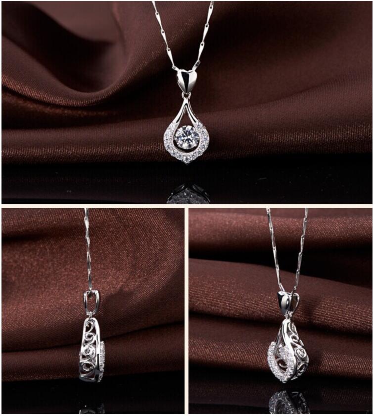 Necklace with Zirconia Waterdrop Pendant