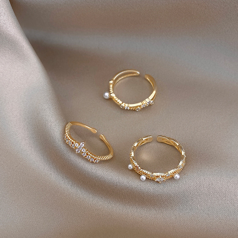 Pearl & Zircon Ring | Minimalist Design for Women