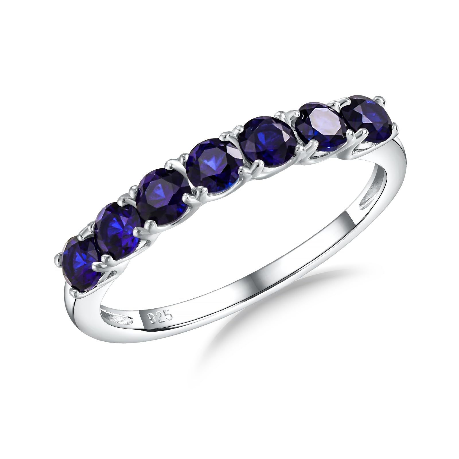 Blue Sapphire Wedding Band | 925 Silver September Birthstone Ring