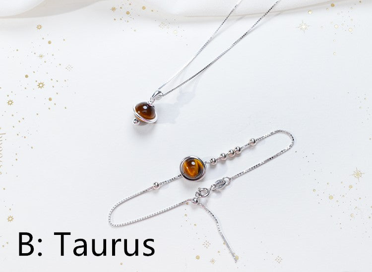 Astrology Birthstone Necklace in 925 Silver Custom