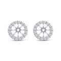 Lab Grown Diamond Womens Earring Jackets For 7MM Round Shape Studs In 14k White Gold Over 925 Sterling Silver (0.40 Ctw) Gift For Her