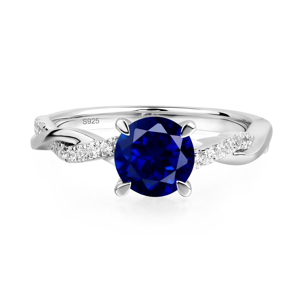 Sapphire Twist Infinity Ring | 925 Silver September Birthstone