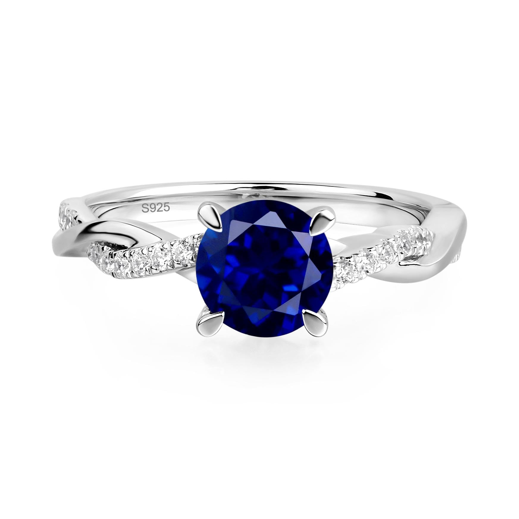 Sapphire Twist Infinity Ring | 925 Silver September Birthstone
