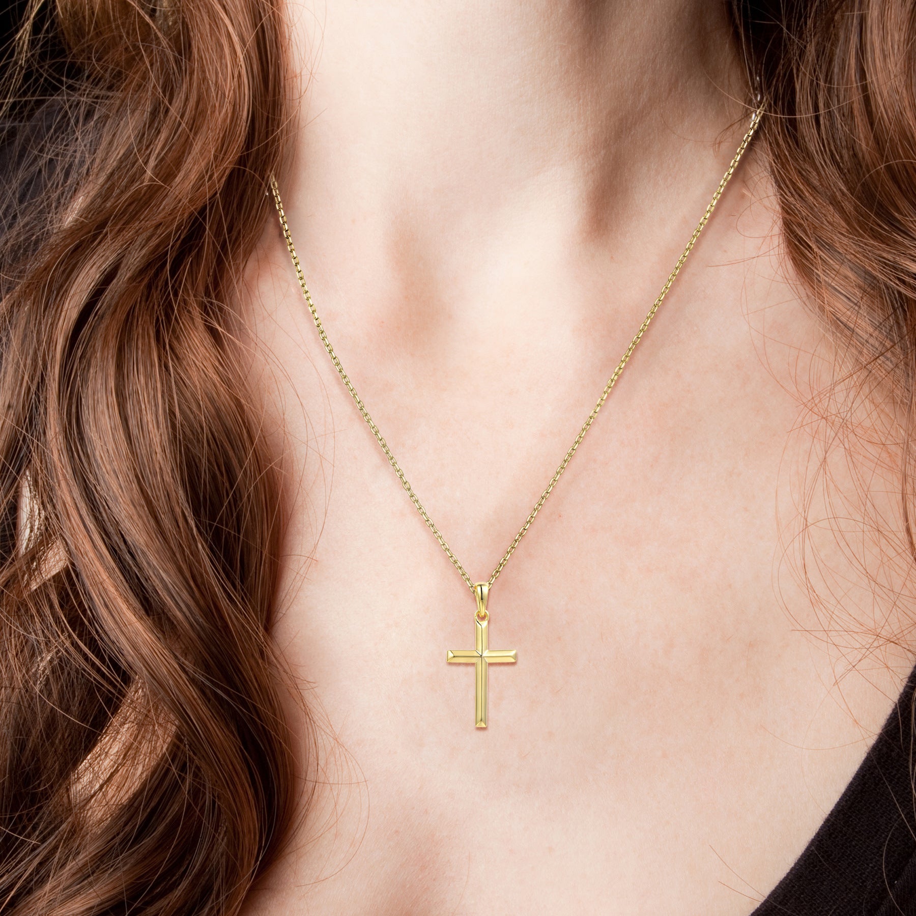Vintage Cross Pendant Necklace in S925 Silver for Women