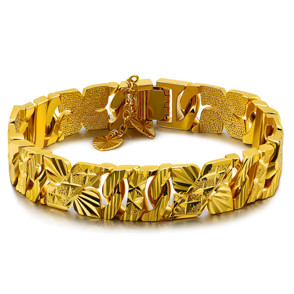 Personalized Gold Geometric Bracelet for Men | Custom Men's Jewelry